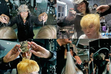 Китайский парикмахер стрижет с закрытыми глазами